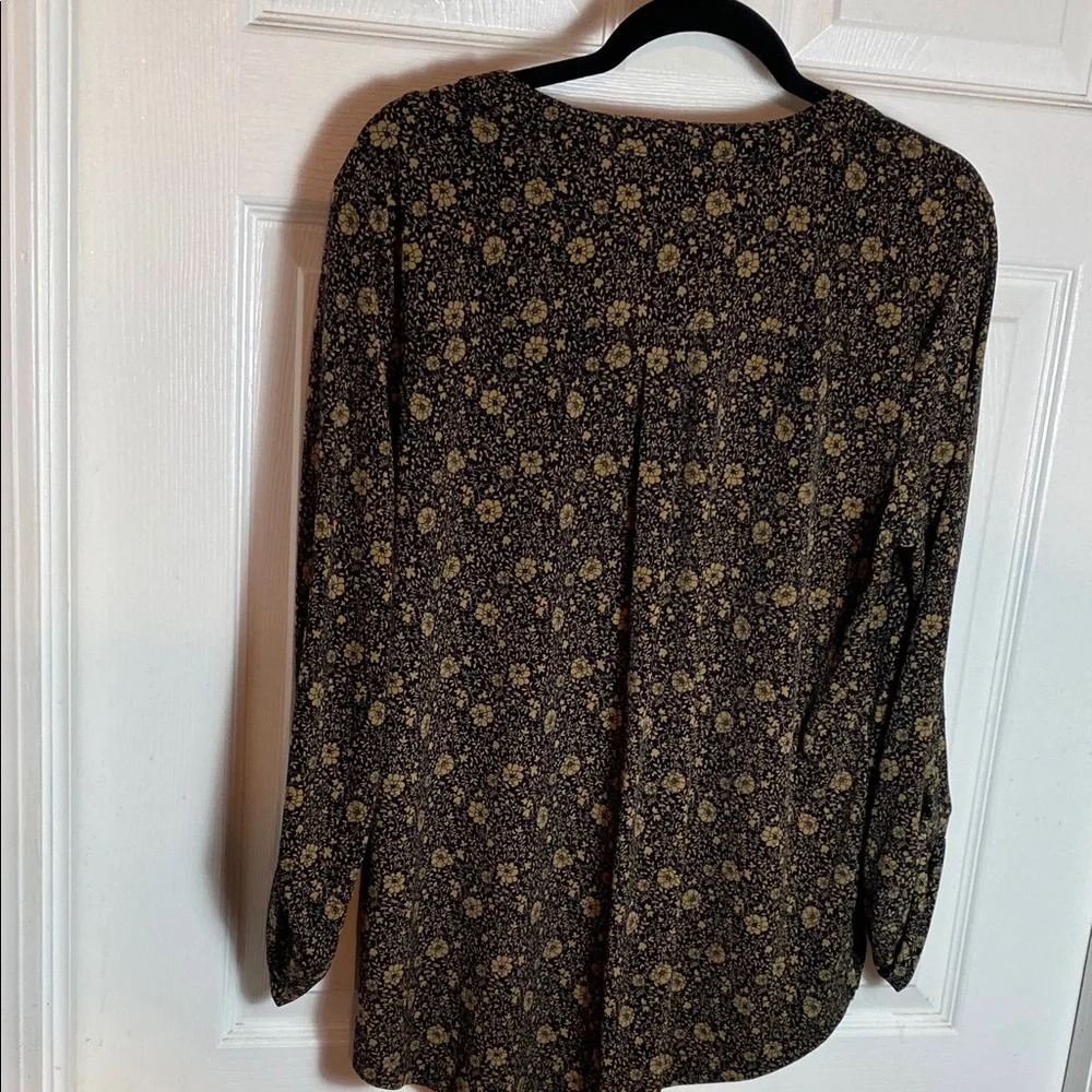 Michael Kors floral-print blouse featuring a zippered chain-detail neckline XL - Picture 5 of 7